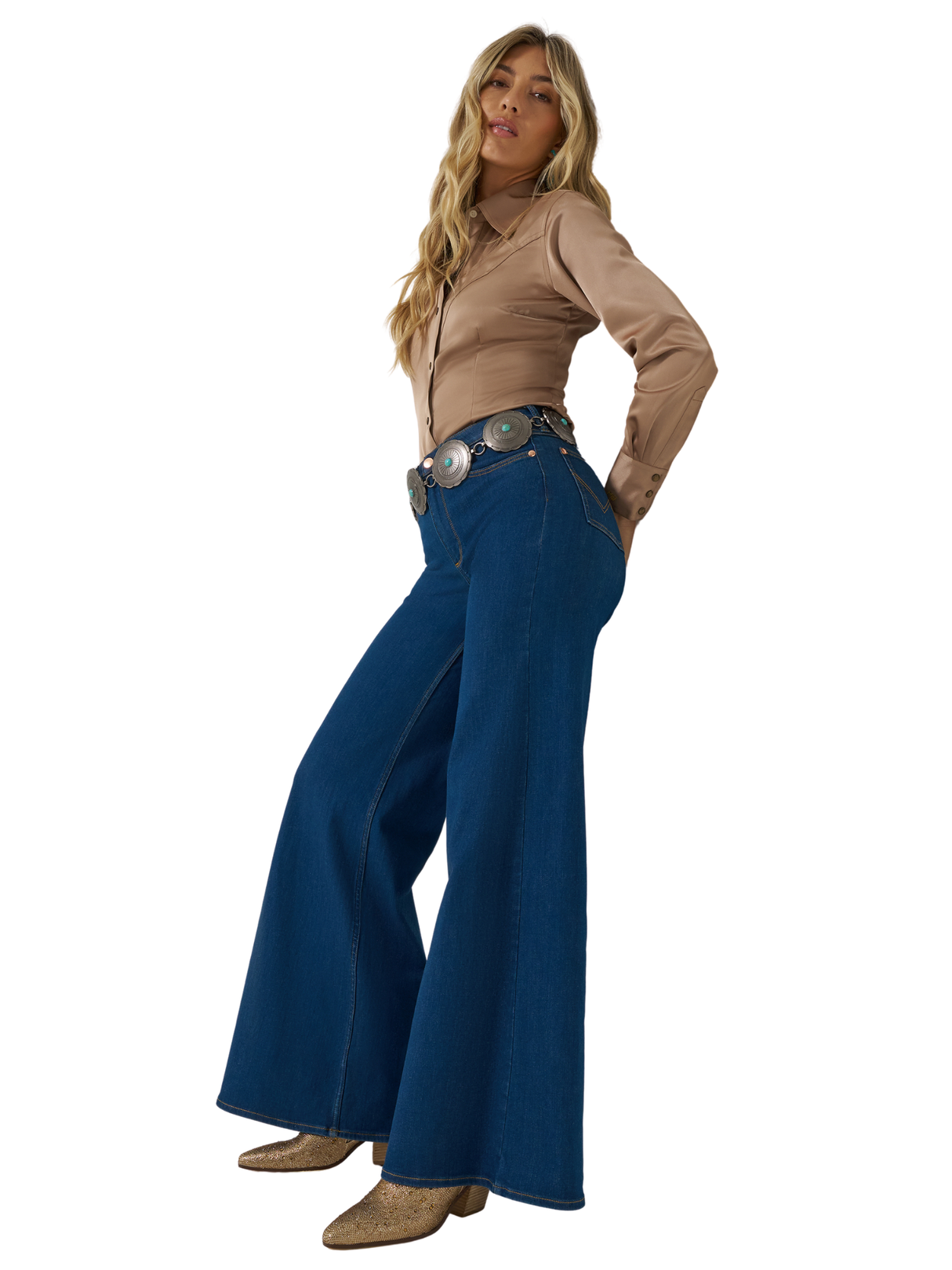 Jeans Western Wrangler® X Lainey Wilson Cheeky Wide Leg - Femme