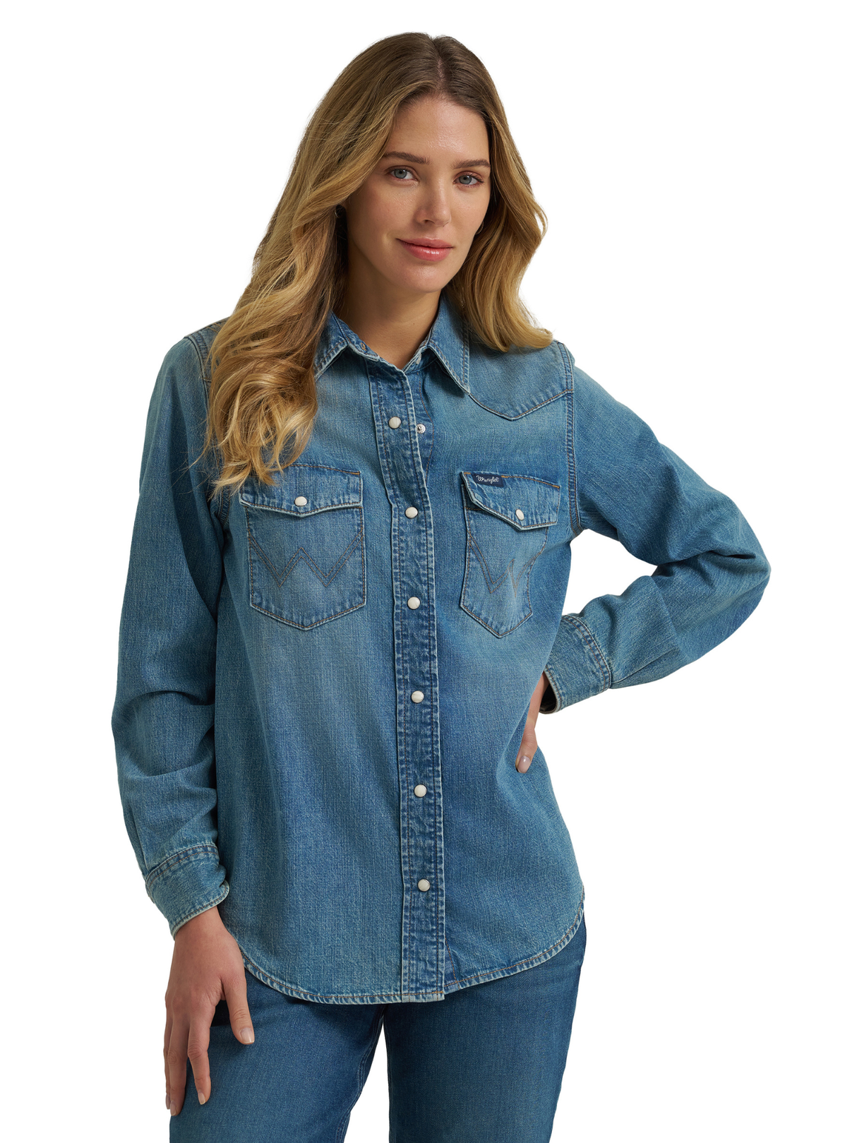 Chemise western en denim - Femme