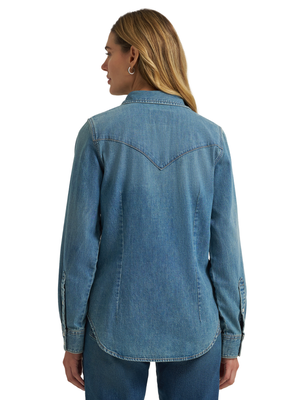 Chemise western en denim - Femme