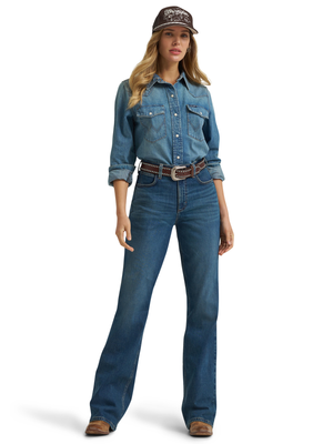 Chemise western en denim - Femme