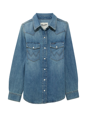 Chemise western en denim - Femme