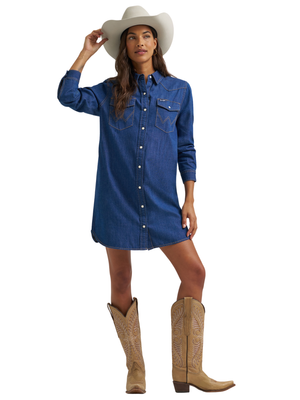 Robe en Denim à snaps - Femme