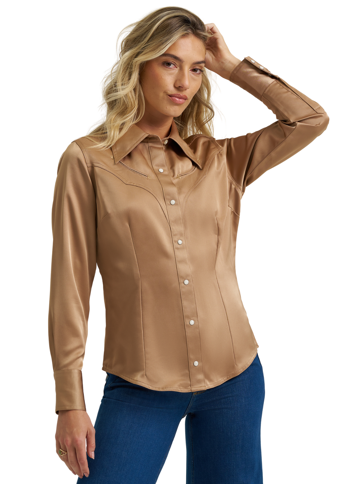 Chemise Wrangler® X Lainey Wilson Gold Satin - Femme