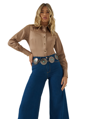 Chemise Wrangler® X Lainey Wilson Gold Satin - Femme