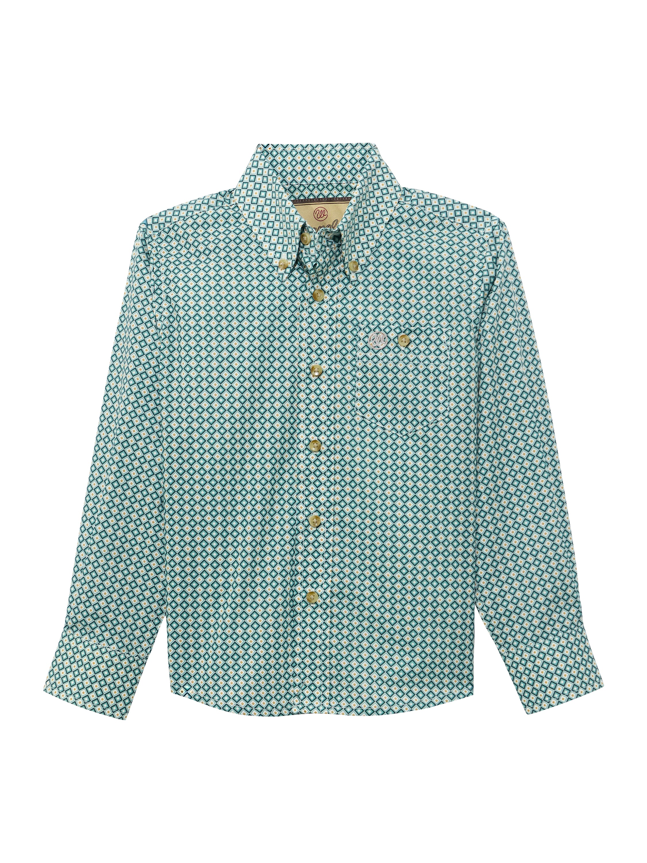 Chemise Western Losanges Verts - Garçon