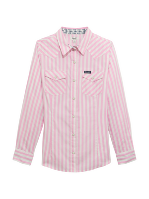 Chemise Western Snap Stripe Pink - Femme