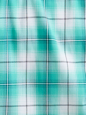 Chemise Western Carreauté Turquoise - Homme