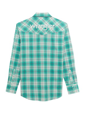 Chemise Western Carreauté Turquoise - Homme