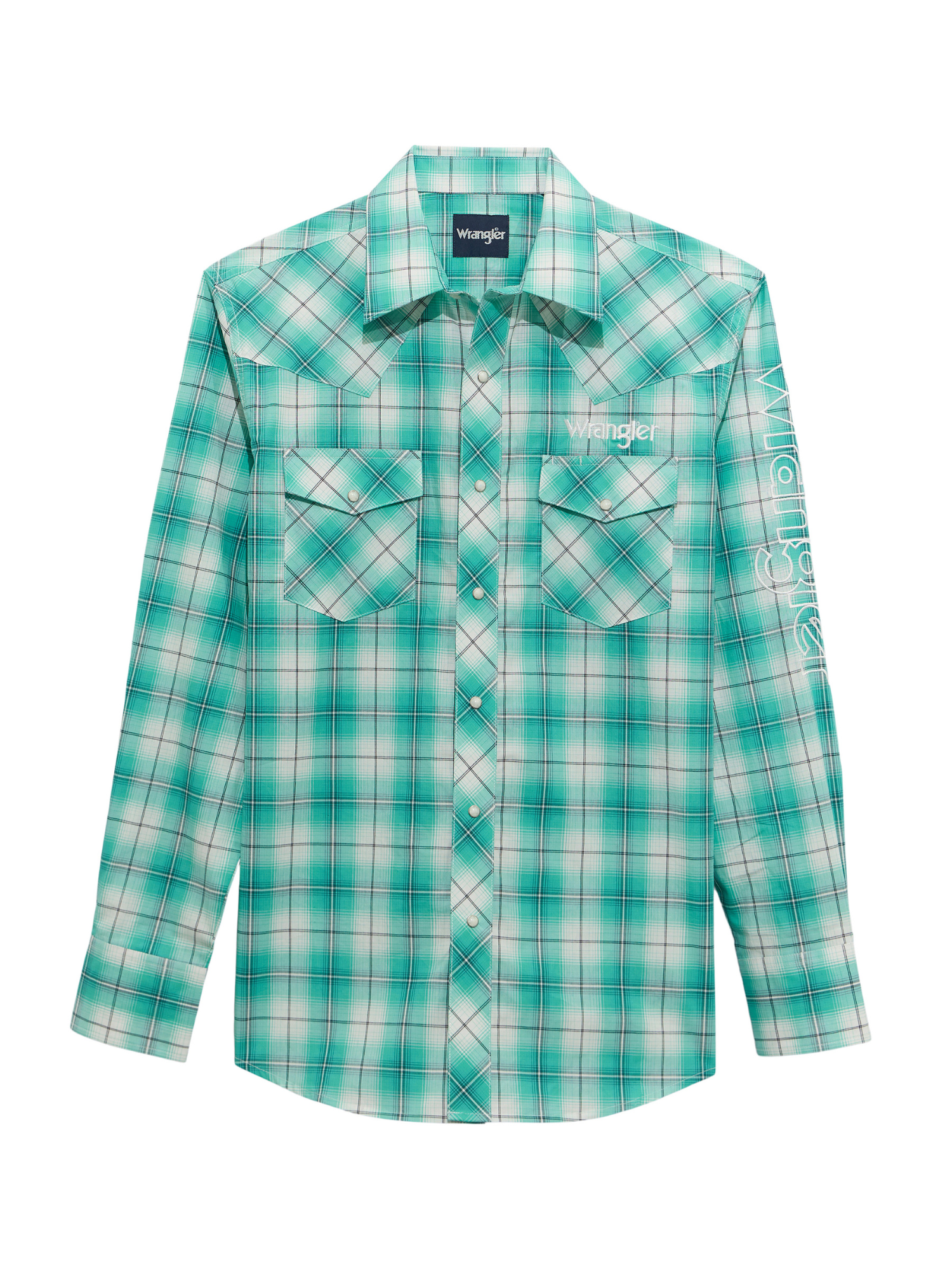 Chemise Western Carreauté Turquoise - Homme