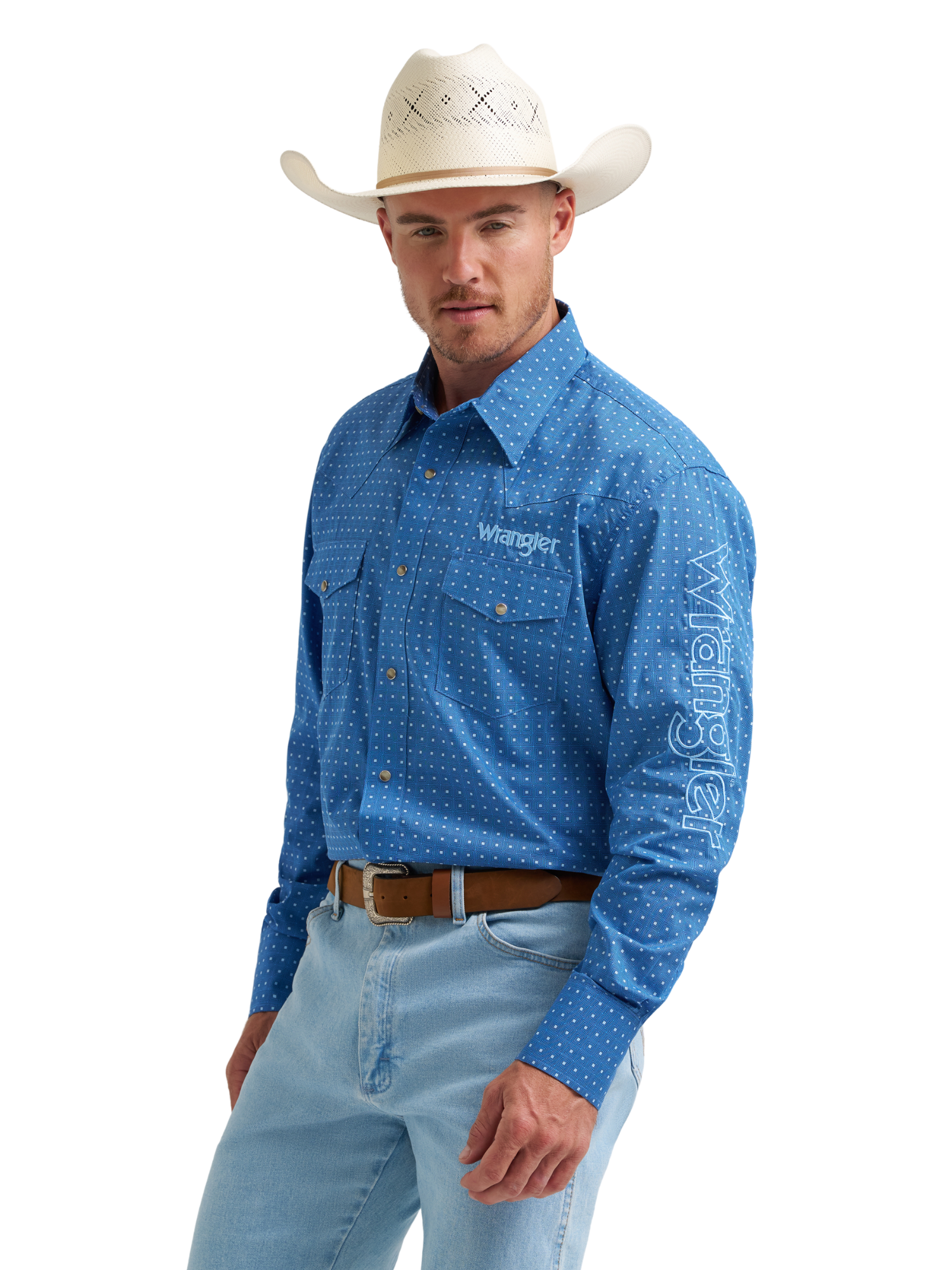 Chemise Western Logo Bleu - Homme