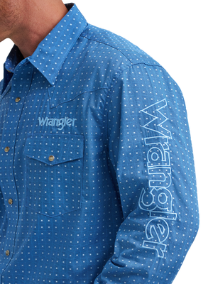 Chemise Western Logo Bleu - Homme