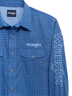 Chemise Western Logo Bleu - Homme