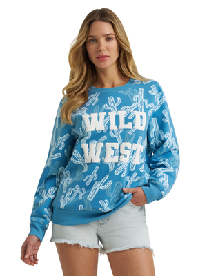 Chandail Retro® Americana Oversized Crew Wild West Cactus - Femme
