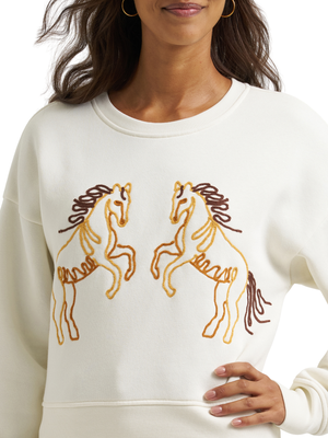 Sweatshirt Vintage chevaux - Femme