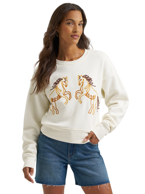 Sweatshirt Vintage chevaux - Femme