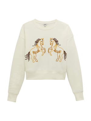 Sweatshirt Vintage chevaux - Femme