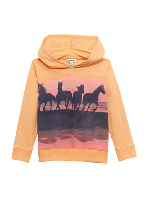Hoodie Horse Orange - Fille