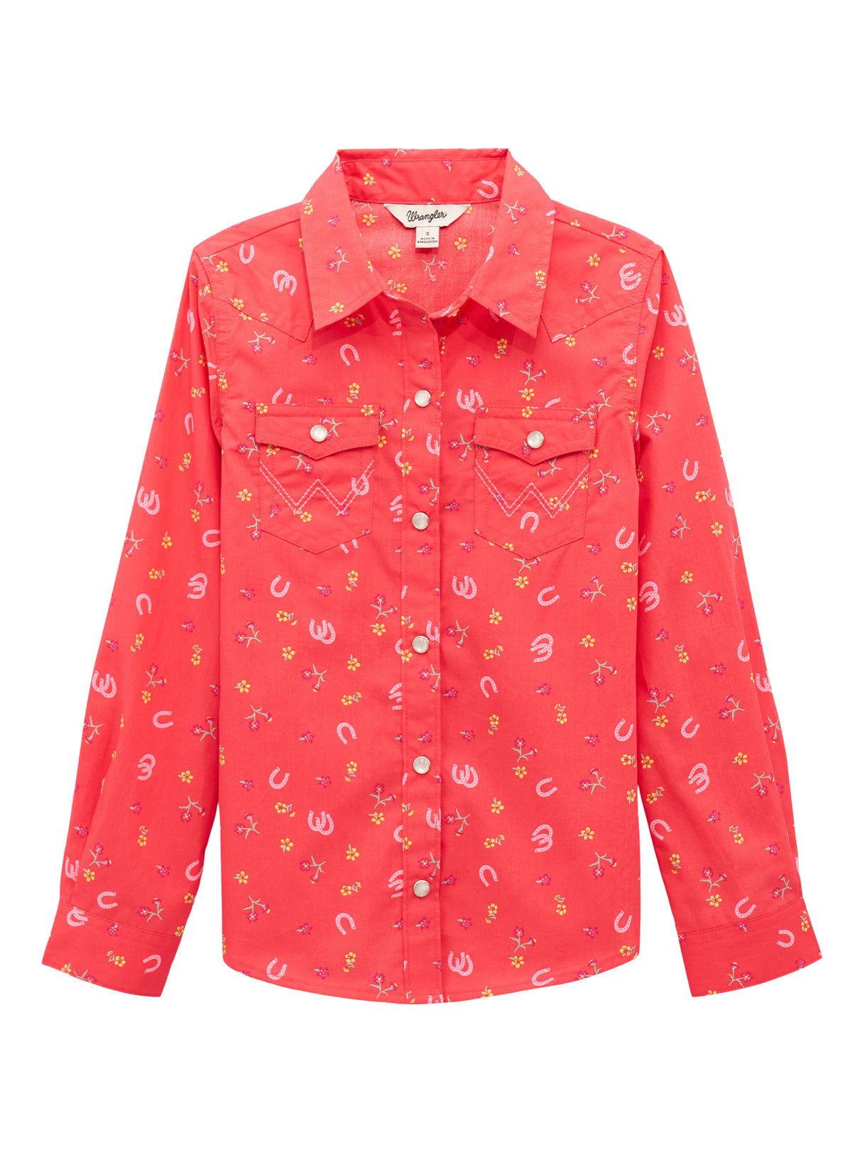 Girls' Pink Horseshoe Western Shirt