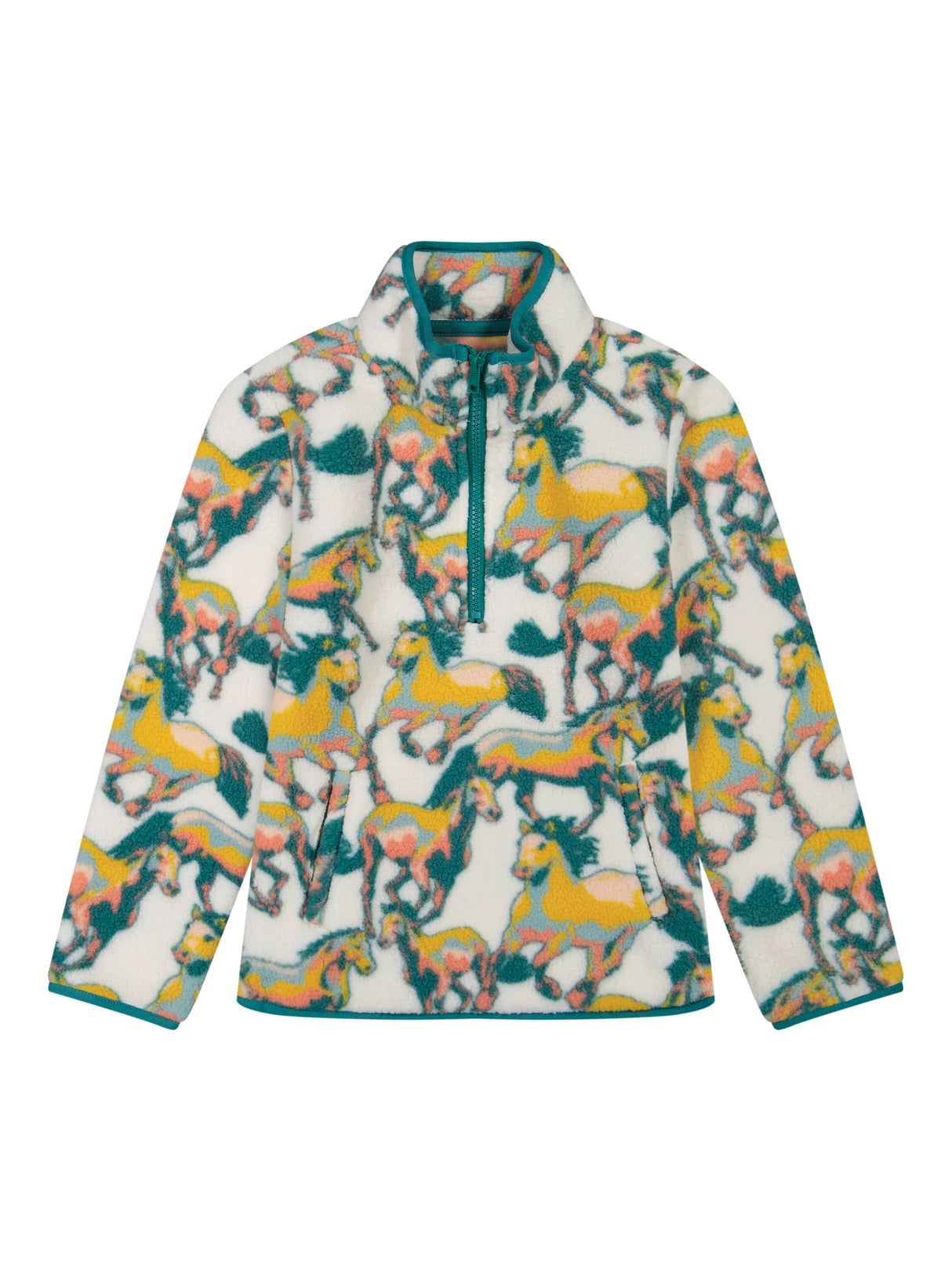 Pull en sherpa à zip Running Horses - Fille