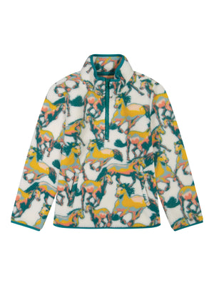 Pull en sherpa à zip Running Horses - Fille