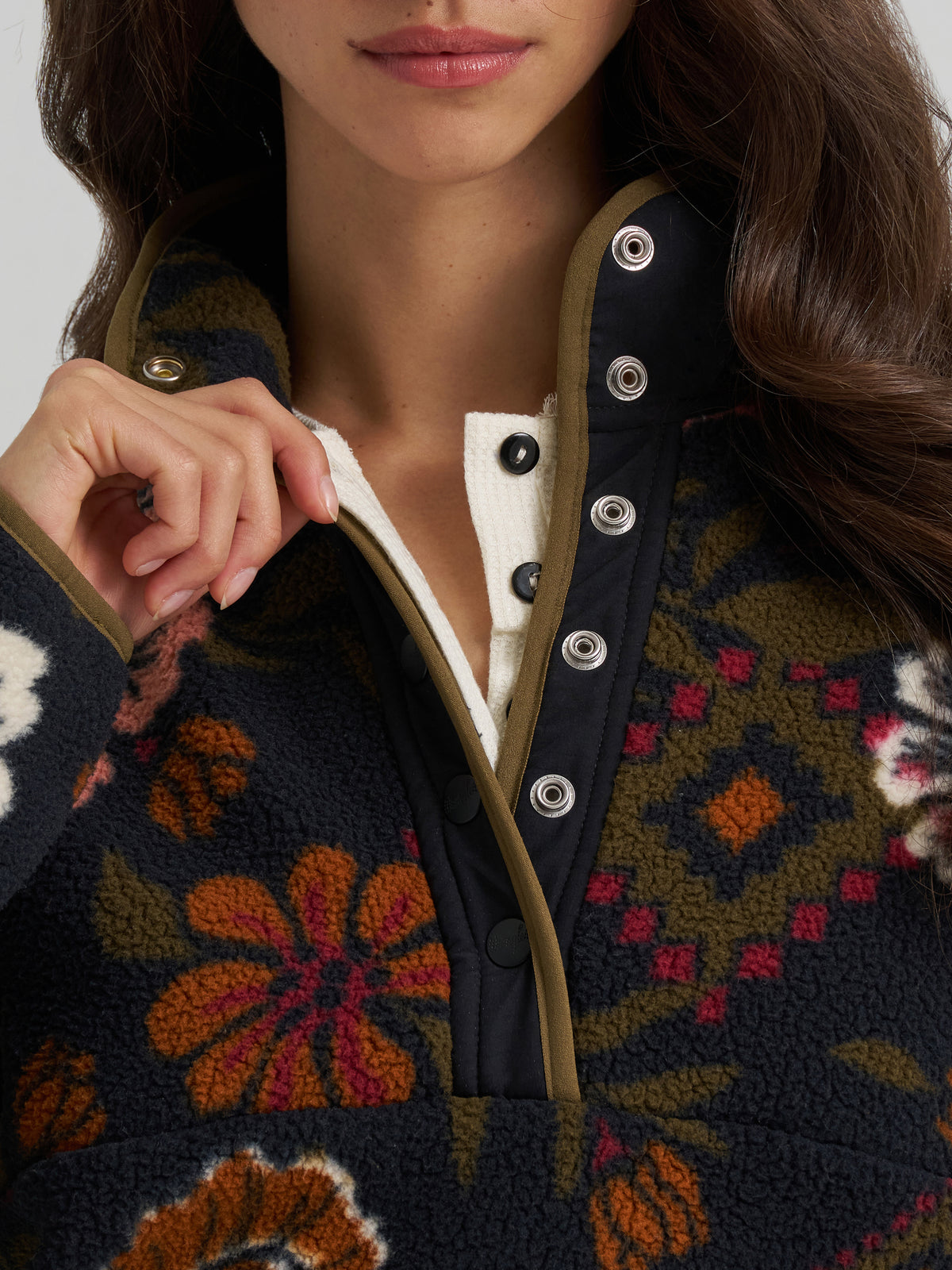 Women's floral sherpa jacket