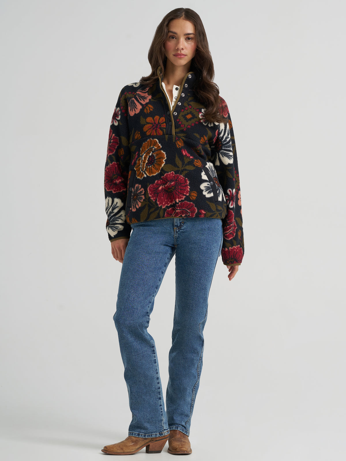 Women's floral sherpa jacket