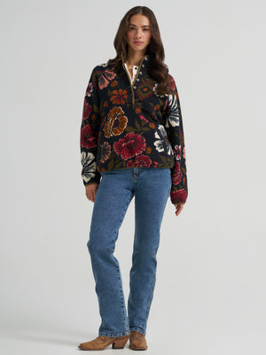 Women's floral sherpa jacket