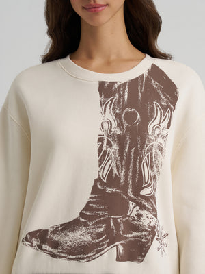 Boot Cream Long Sleeve Sweater - Women's
