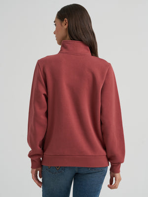 Chandail à manches longues 1/4 zip Horse Rose - Femme