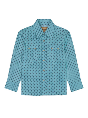 Chemise Western Retro Turquoise - Garçon