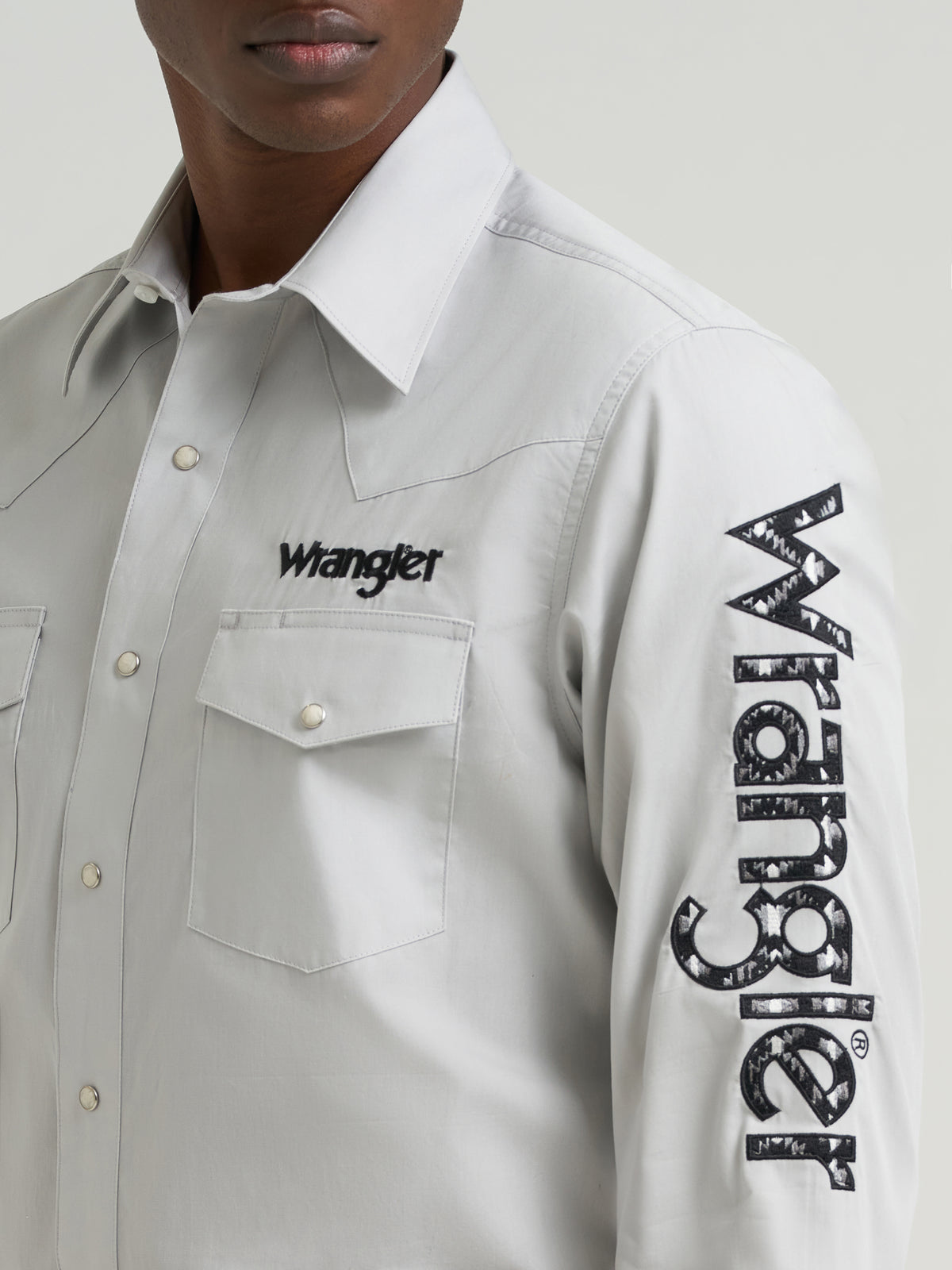 Chemise Western blanche à broderies - Homme