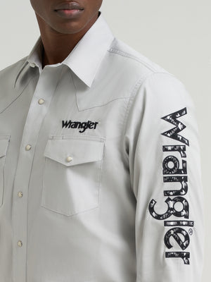 Chemise Western blanche à broderies - Homme
