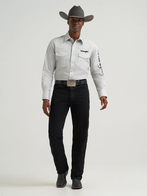 Chemise Western blanche à broderies - Homme