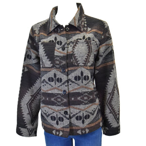 Veste Tissée Boutonnée en Laine- Femme