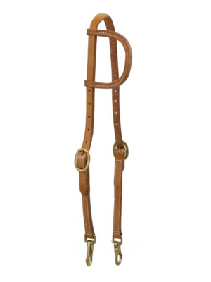 Western Bridle with Ear, Brass Snap Change, Solid
