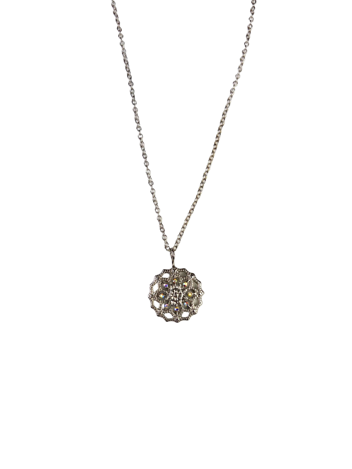 Round Shiny Flower Necklace