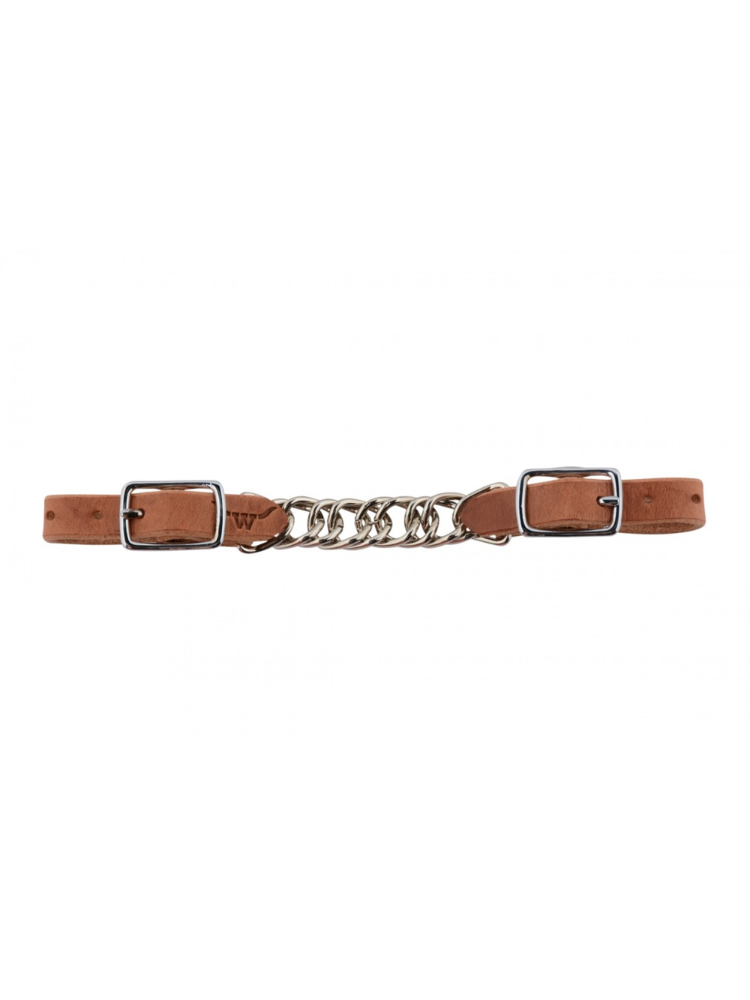Simple Western leather curb chain
