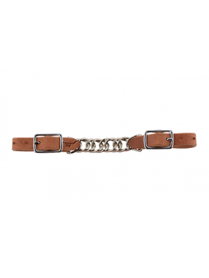 Simple Western leather curb chain