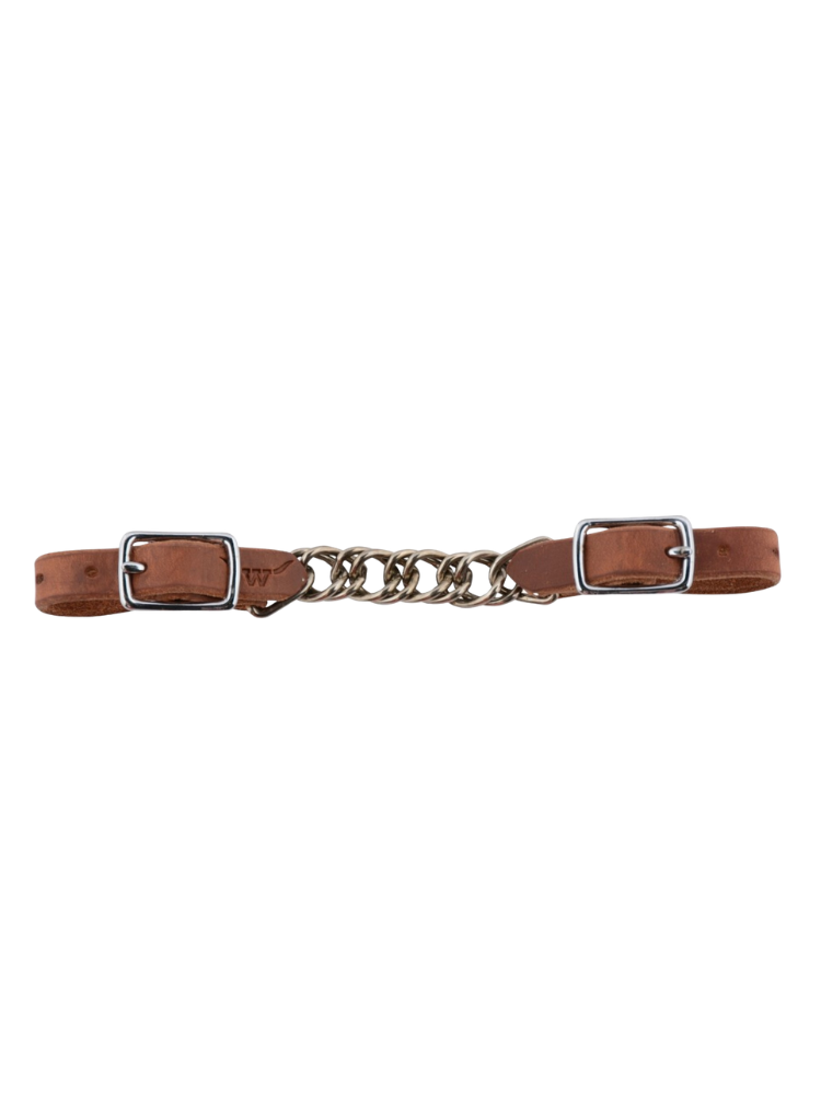 Simple Western leather curb chain