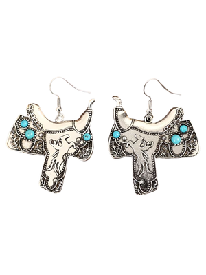Boucles d'oreilles Selle Western Pierre Turquoise