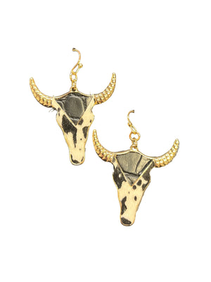 Boucles d'oreille Longhorn noir et blanc