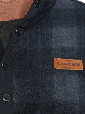 Pull-Over polaire à carreaux bleu marine- Homme