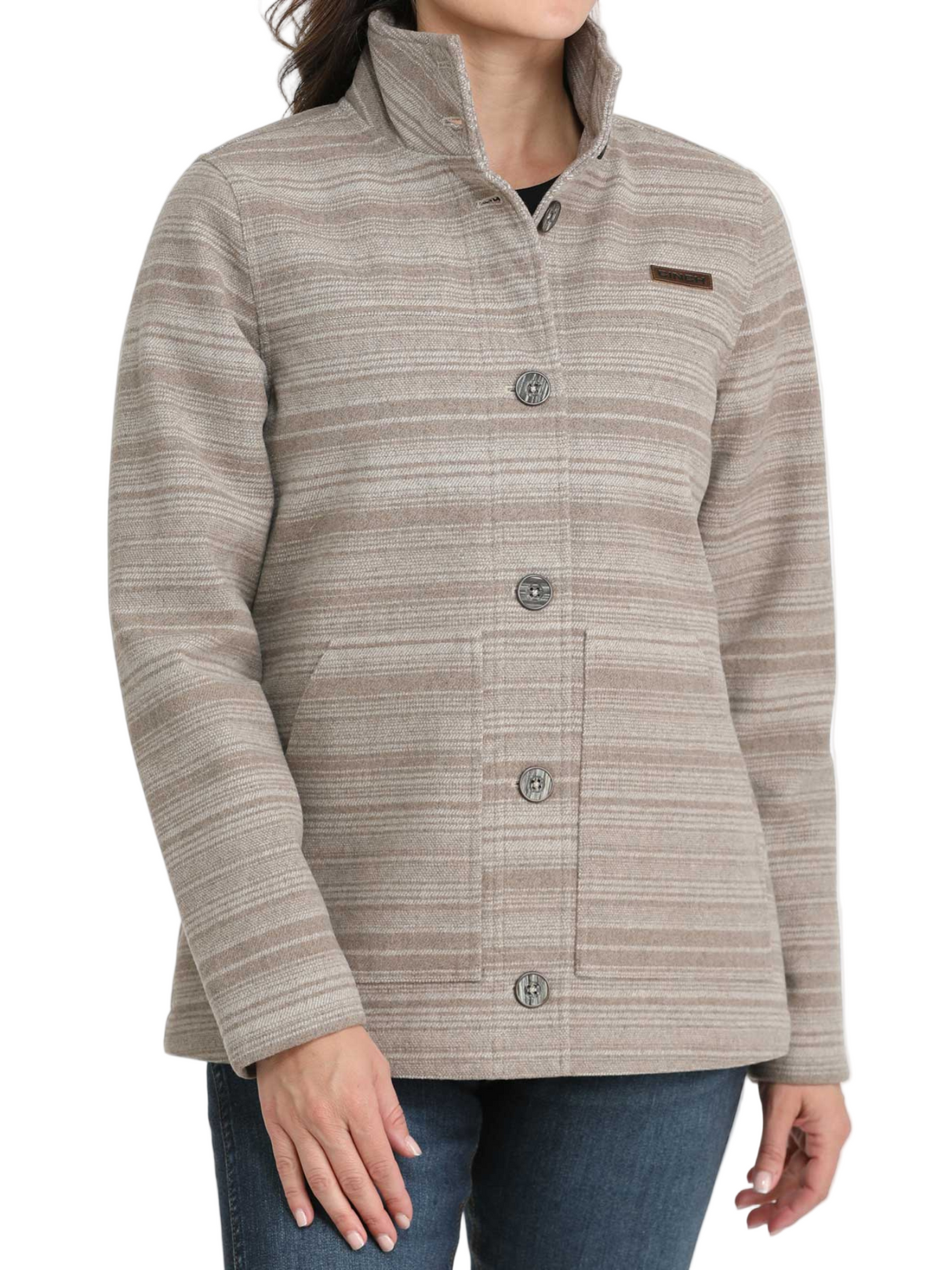 Veste en Sergé de Laine Grise- Femme