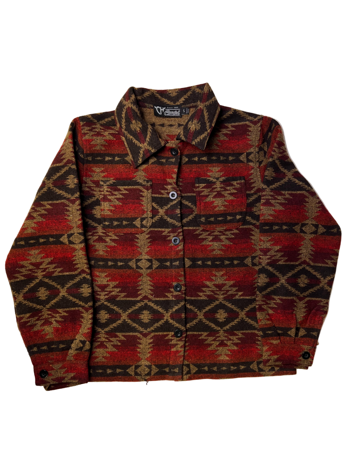 Veste Tissée Boutonnée en Laine- Femme