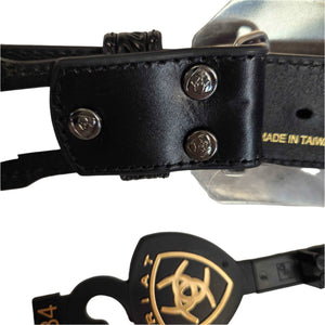 Ceinture de cuir Noire avec boucle longhorn - Homme