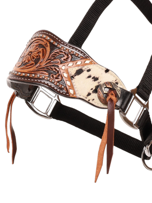 Licou Bronc Western Luxe Iris avec nez en cuir