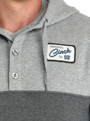 Chandail à Capuchon Gris Charbon avec Boutons 1/4 – Homme