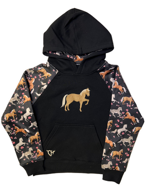 Chandail à Capuchon à Motif Cheval- Fille
