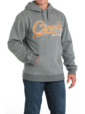 Chandail à Capuchon Charcoal Grey avec Logo Brodé Orange- Homme