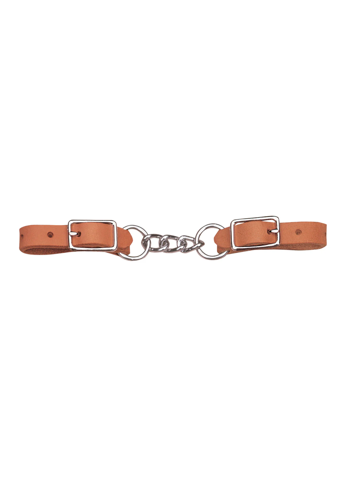 Western leather bracelet with a 3-1/2" single chain